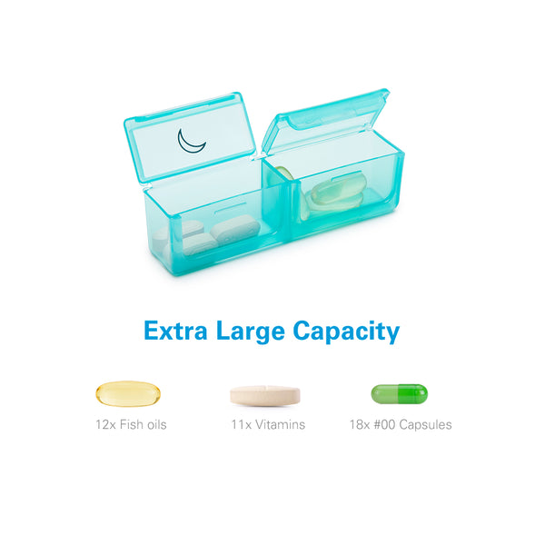 Extra Large Pill Organizer 2 Times a Day for Supplements