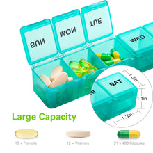 将图片加载到图库查看器，2 Pack Extra Large Traveling Pill Organizer for Vitamins, Fish Oils, Supplements
