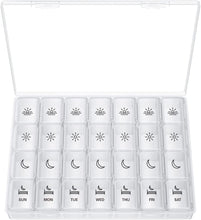 将图片加载到图库查看器，Extra Large 7 Day Pill Organizer 4 Times a Day for Vitamin/Fish Oil/Supplements