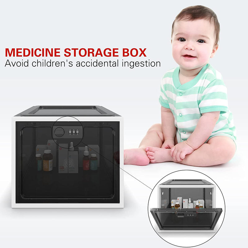 BUG HULL Lockable Box, Medicine Lock Box for Food, Medicine and Home Safety, Childproof Lockable Storage Bin