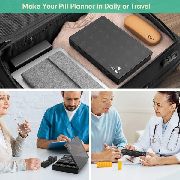 Extra Large 7 Day Pill Organizer 4 Times a Day for Vitamin/Fish Oil/Supplements