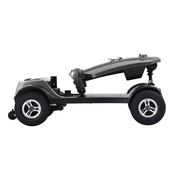 BUG HULL Compact Powered Mobility Scooters for Seniors Long Range 4 Wheel Folding Mobility Scooters for Adults Gray