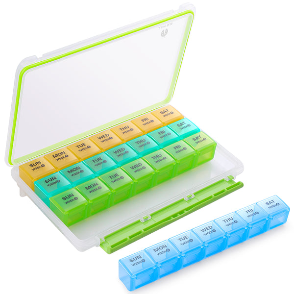 28 Day Pill Organizer, Monthly Pill Case for Vitamins, Supplements and Fish Oil