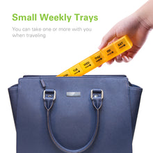 将图片加载到图库查看器，28 Day Pill Organizer, Monthly Pill Case for Vitamins, Supplements and Fish Oil