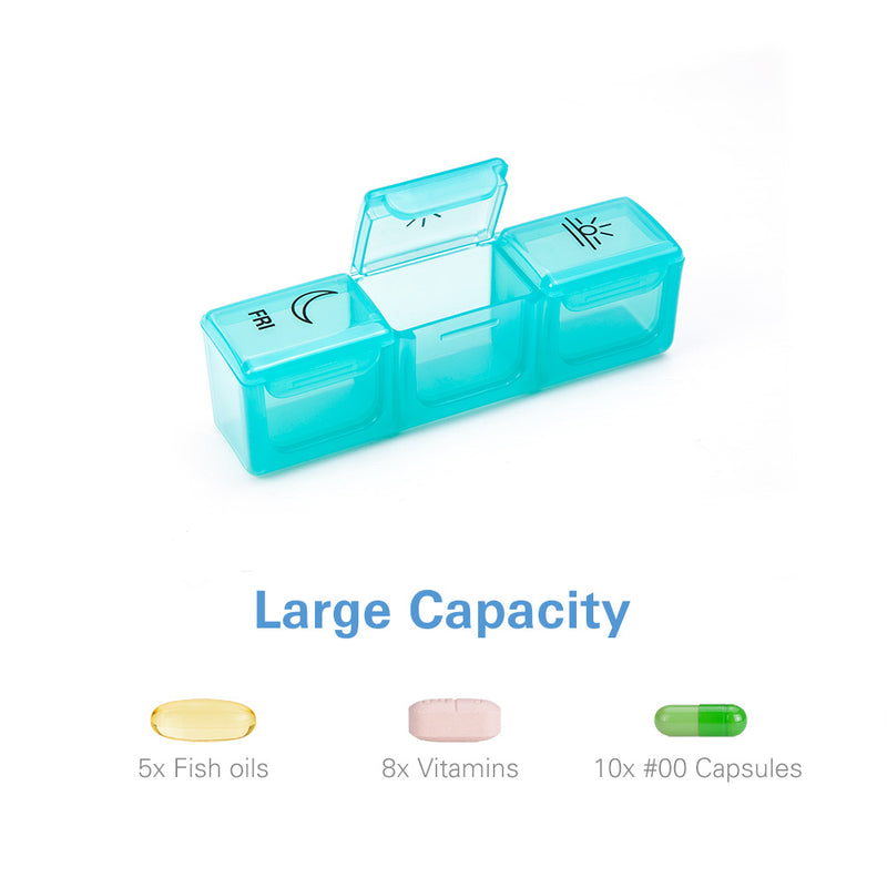 Pill Organizer 3 Times a Day for Supplements, Vitamins or Fish Oils