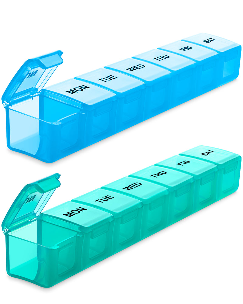 2 Pack Extra Large Traveling Pill Organizer for Vitamins, Fish Oils, Supplements