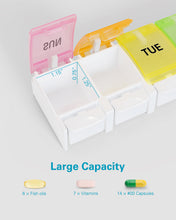 将图片加载到图库查看器，2 Pack Weekly Easy to Open Pill Organizer